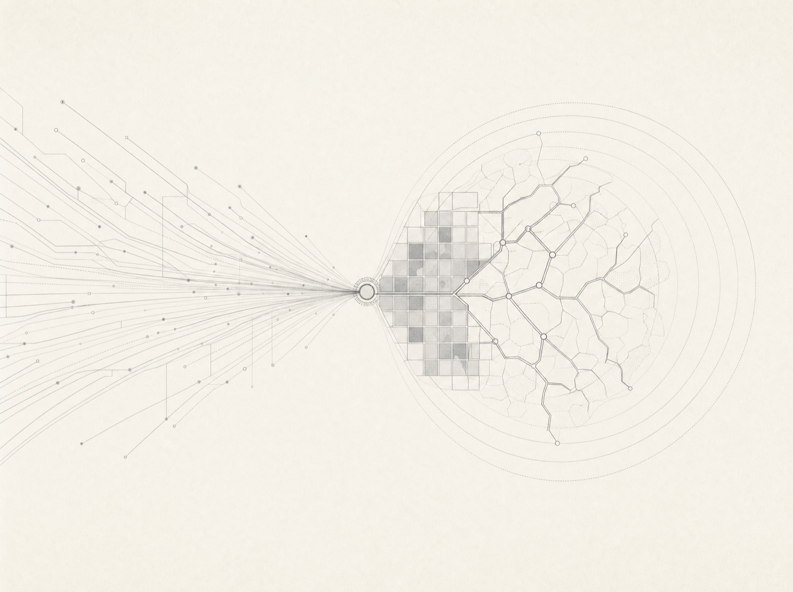 Diagram: request lines converging into one gateway node, fanning out into map tiles and a road network